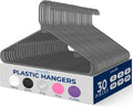 SereneLife Non-Slip Plastic Hangers - Durable Space-Saving Closet Organizers | 30 Pack for Shirts, Sweaters & Kids Clothes