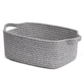 CHICVITA Decorative Gift Basket - Easter Basket for Kids | Woven Rope Storage Organizer, Grey, 13 x 9.8 x 5 Inches