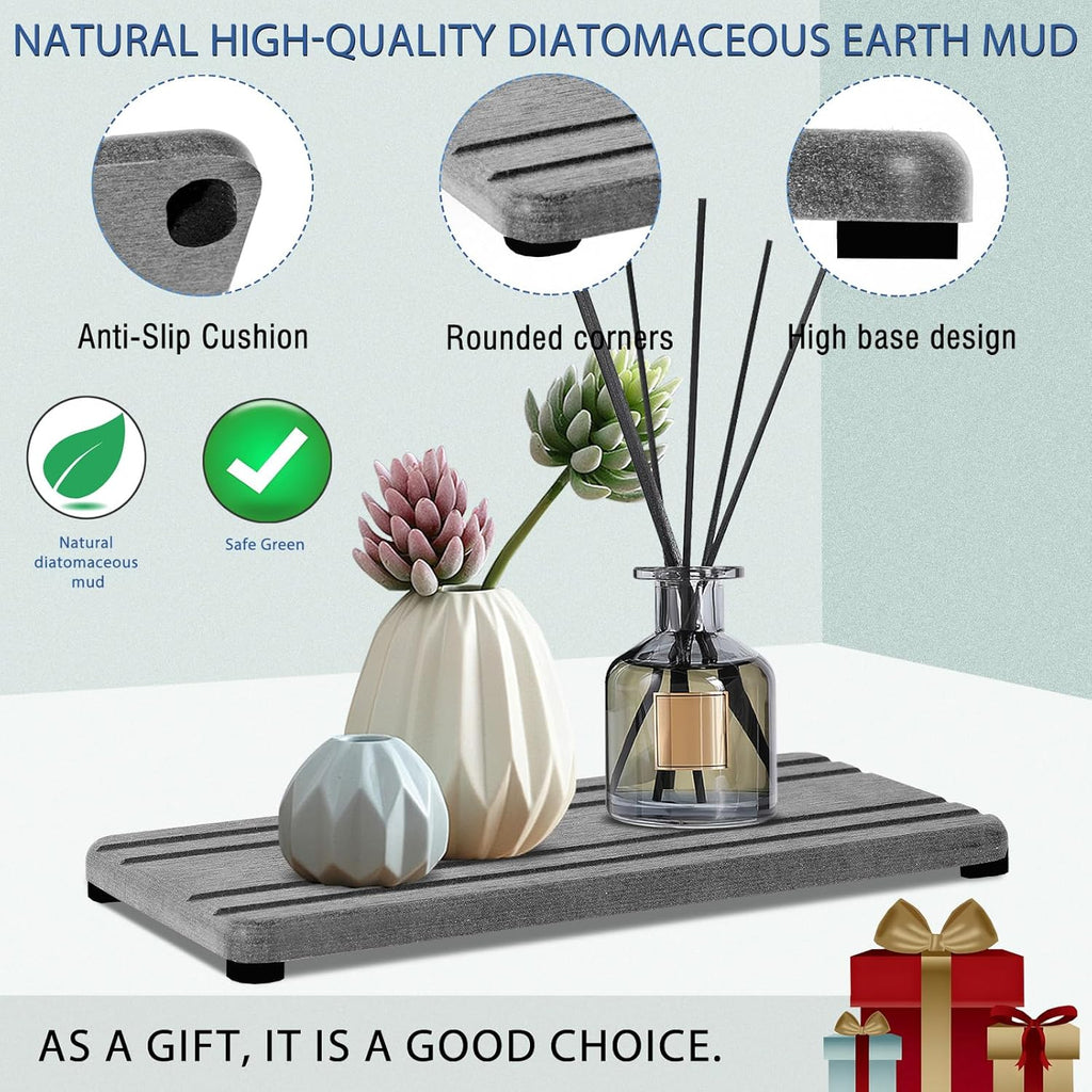 Skiennix Diatomite Stone Sink Tray - Quick Drying Water Absorbing Coasters for Kitchen & Bathroom