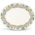 Lenox Serveware, British Colonial Serving Platter, Oval Shape, 15.75-Inch, Porcelain Material, Dishwasher Safe, Turkey Platter for Thanksgiving, Winter Hosting, Christmas Serving (White, 1 Piece)