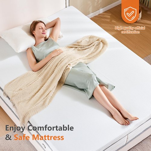 Sweetcrispy Mattress Topper King with Removable Soft Cover, Memory Foam 4 Inch Thick Gel Infused Cooling Toppers Pad for King Size Bed, Sleeper Sofa, RV, Camper, CertiPUR US Certified