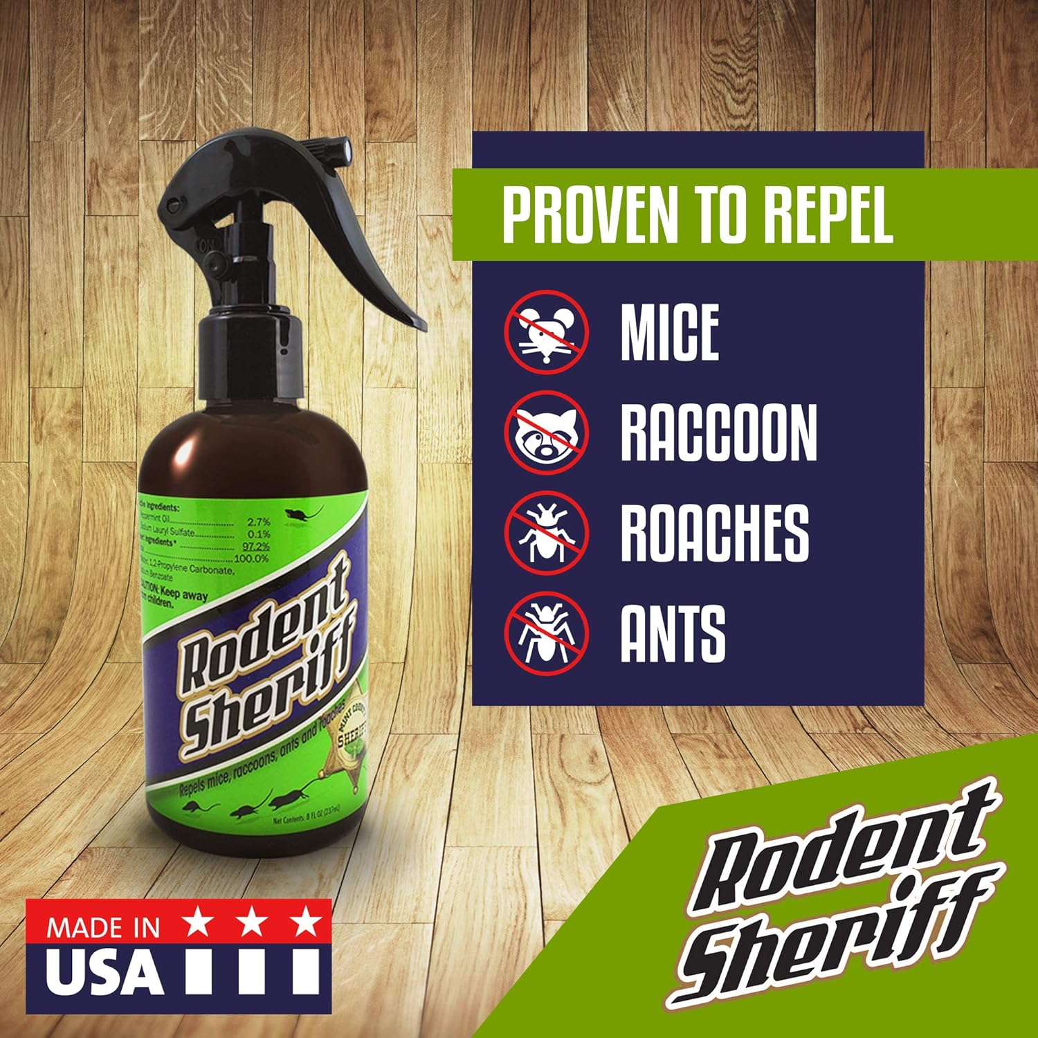 Peppermint Oil Repellent - Fast-Acting Pest Control Spray | Effectively Repels Mice, Raccoons, Ants