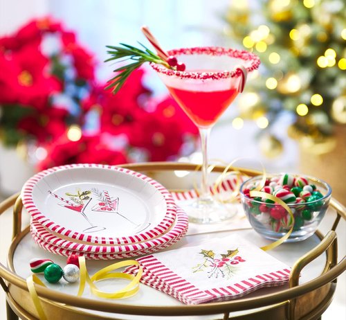 Kathy Davis 36-Count Dessert Plates - Festive Christmas Party Supplies | 7-Inch Size