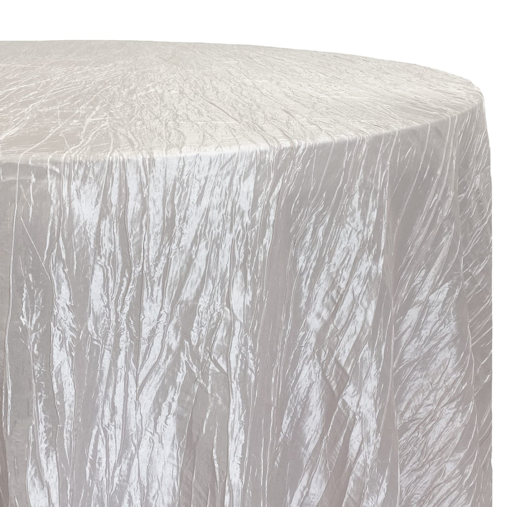 YOUR CHAIR COVERS - 90 Inch Round Crinkle Taffeta Tablecloth - Ivory, Crushed Shiny Dining Table Cloth for Wedding Party Birthday Baby Bridal Shower