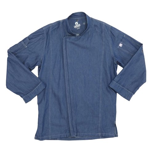 Chef Works Men's Gramercy Denim Chef Coat, Indigo Blue, Large