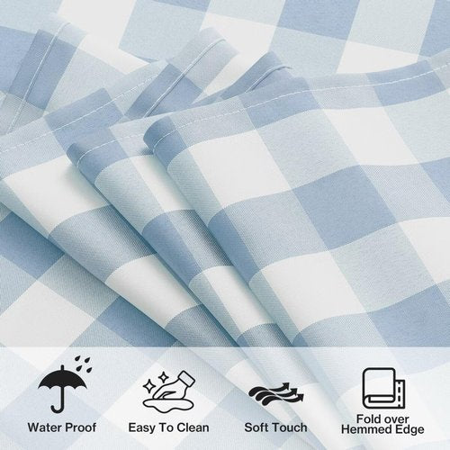 Maymiss Checkered Tablecloth Rectangle Gingham Table Cloths Waterproof Wrinkle Free Buffalo Plaid Table Covers Washable for Dining, Parties & Outdoor Picnic(Light Blue,52"×70")
