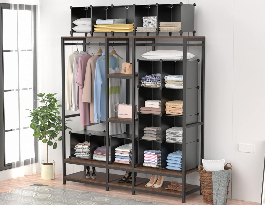 Skiennix 12-Cube Storage Organizer - Portable Closet Organizers for Kids & Adults | Black