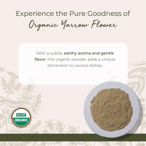 Starwest Botanicals Organic Yarrow Flower Powder - Dried Herb for Tea, Certified Kosher, Non-GMO - 4 oz Pouch