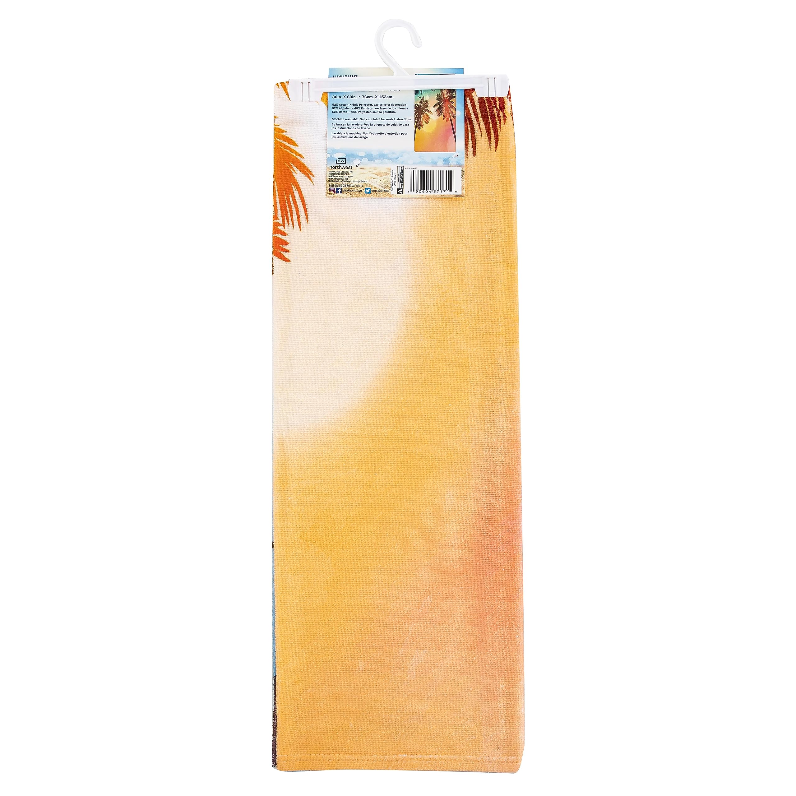 Northwest Classics Beach Towel, 30" x 60", Aloha Sunrise Design