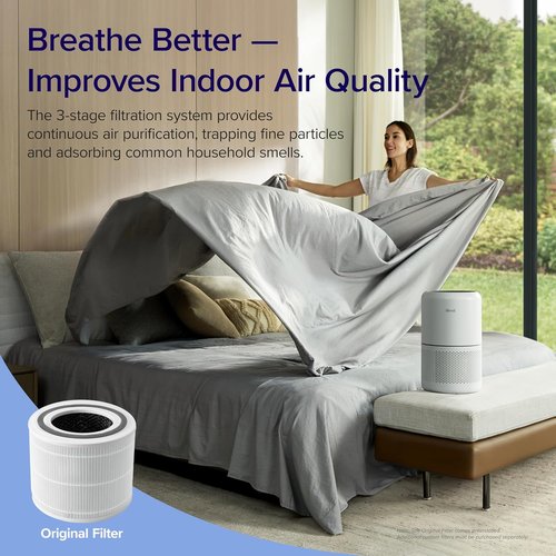 Levoit Air Purifier Replacement Filters - 3-In-1 Activated Carbon, 2 Pack & 1 Pack Options