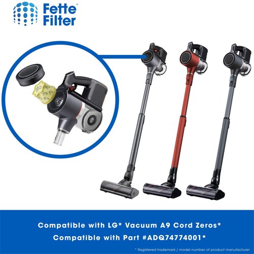 Fette Filter - A9 Premium Vacuum Replacement Pre Filter Compatible with LG Vacuum Cleaner A9 Cord Zero Part # ADQ74774001 3 Pack