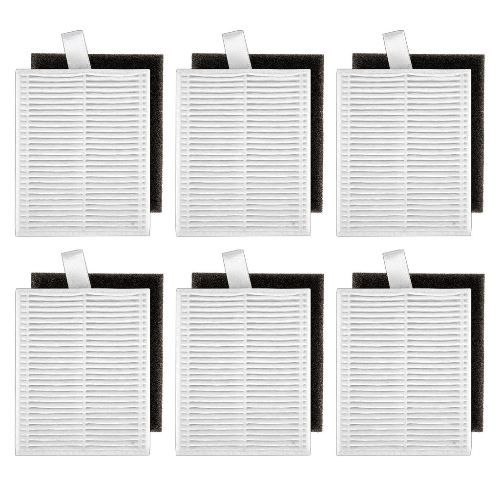 (6 Pack) L60 HEPA Efficiency Filters Compatible with Eufy L50, L50 SES, L60, L60 Hybrid, L60 SES Series Robot Vacuum, Robot Vacuum Replacement Parts, with Foam Filter 6 Sets