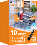 GONGSHI Vacuum Storage Bags - Space Saver Seal Bags for Clothes, Blankets & Pillows | 5 J 5 L