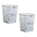 Mind Reader Mesh Trash Can, Square Wastebasket for Office or Home, 5 Gallon Capacity, Metal Mesh, Set of 2, White
