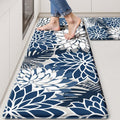 Arenarug Kitchen Mats for Floor 2PCS Cushioned Anti Fatigue Kitchen Mats Waterproof Non Slip Kitchen Mat Rug Set Comfort Foam Standing Mat for Sink, Laundry, Office, Blue Gray