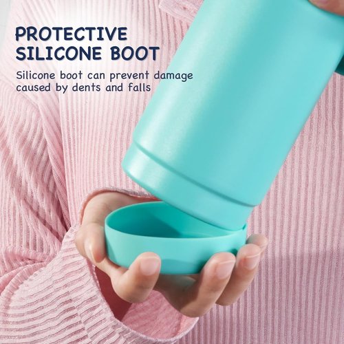 Kerilyn Kids Water Bottle - 12oz Stainless Steel Insulated Cup | Leak-Proof, BPA-Free, Green