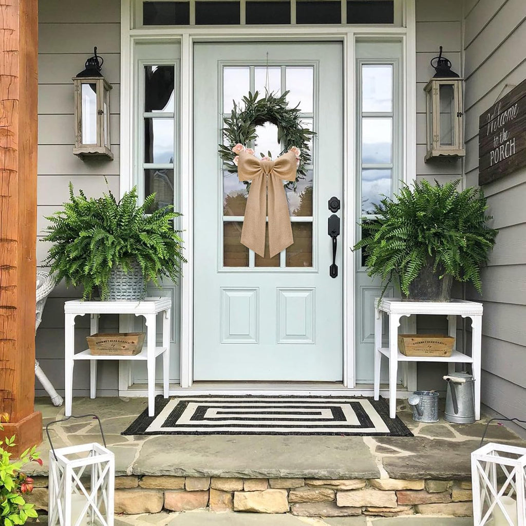 Regine Switzerland Burlap Wreath Sash - Elegant Ribbon Bow for Front Door Decor | 2 Pcs