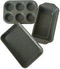 CasaWare Toaster Oven - 3-Piece Set with Silver Granite Finish for Perfectly Toasted Meals