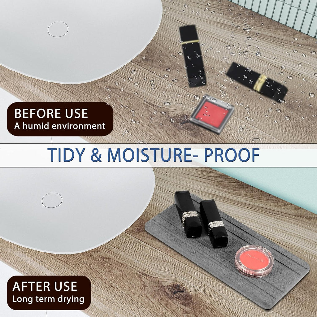 Skiennix Diatomite Stone Sink Tray - Quick Drying Water Absorbing Coasters for Kitchen & Bathroom