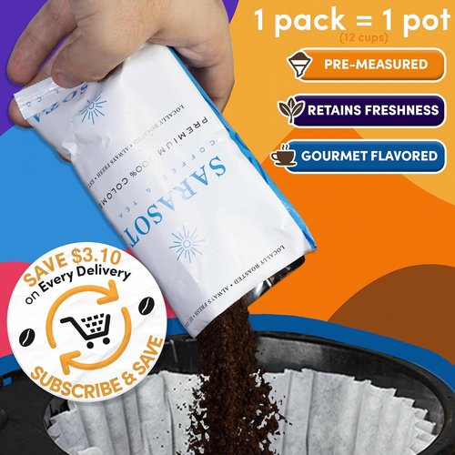 Coffee Packets Sampler - Gourmet Variety Pack of Low Acid Ground Coffee | Medium Dark & Flavored Roasts, 2oz Bags