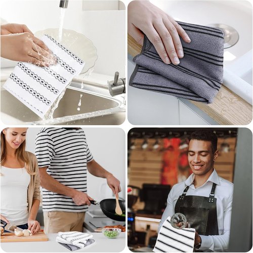 HOMEXCEL Microfiber Cleaning Cloths - Lint-Free, Scratch-Free & Highly Absorbent | 12 Pack Kitchen Towels