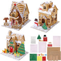 Lineshading Christmas Gingerbread House Kit - 3D Unfinished Cardboard Craft for Holiday Parties