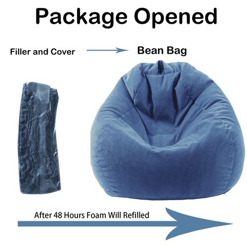 LPMOERA Bean Bag Chair Memory Foam Bean Bag Chairs for Kids/Teens with Filling Round Kids Bean Bag Chair for Living Room Bedroom College Dorm Reading Chair
