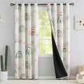 chiinvent Blackout Rainbow Curtains for Kids Cute Rainbow Room Darkening Window Curtains Decorative Cartoon Black Out Curtain for Girls Bedroom Nursery, C1, 52" x 84", 2 Panels (90% Blackout)