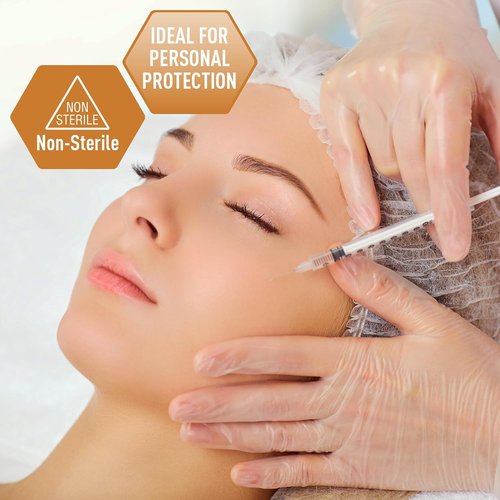 Med PRIDE Vinyl Gloves - Medium Box of 100 | 4.3 Mil Thick, Powder-Free, Heavy Duty for Healthcare & Food Handling