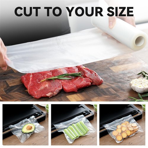 Wevac Vacuum Sealer Bag Rolls, 8"x16' (2 Rolls), Heavy Duty Food Storage for Sous Vide, Freezer, Meal Prep, Keep Food Fresh Longer