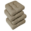 downluxe Chair Cushions for Dining Chairs 4 Pack, Tufted Indoor Chair Pads with Non-Slip Bottom, U-Shaped Kitchen Chair Cushions, 17"x17"x4", Khaki