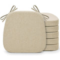 Shinnwa Kitchen Chair Cushions Set of 6, Non-Slip Dining Chair Cushions with Detachable Straps and Machine Washable Cover, 6 Pack, 17x16x2in, Beige