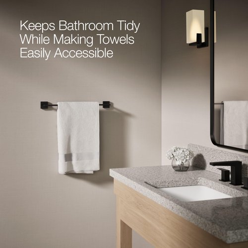 Kohler 23284-BL Square 18" Towel bar, Matte Black