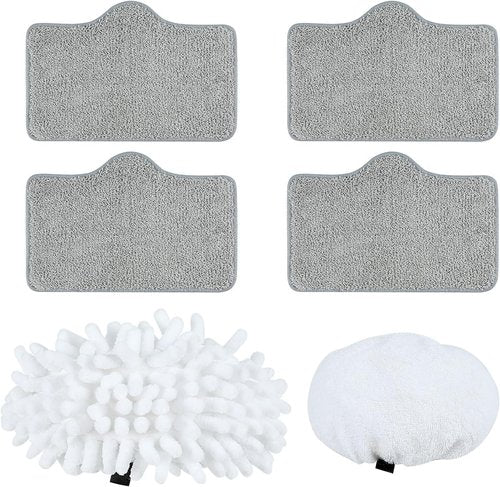 ACHTFACH Steam Mop Accessory Kit for SC-05 - Includes 4 Floor Pads, 1 Ironing Cloth, and 1 Window Scraper Cloth