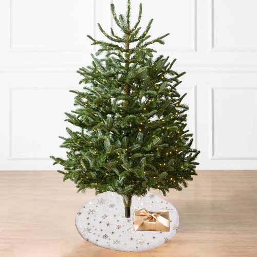 Christmas Tree Plush Skirt Decoration 15" Mini Holiday Tree Round Xmas Tree Skirt for Merry Christmas Tree