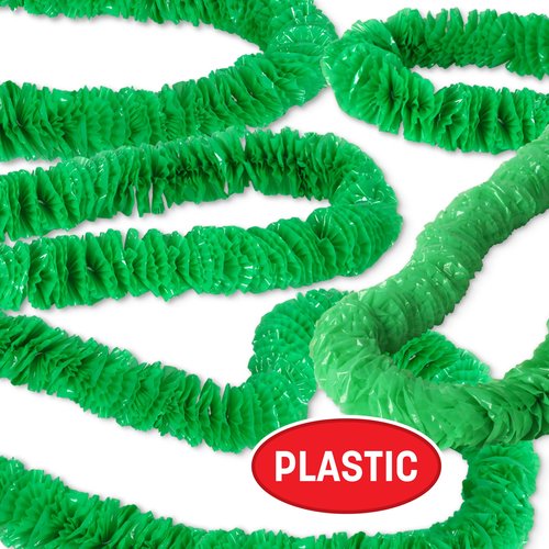 Beistle Soft-Twist St. Patrick’s Day Poly Leis – 144 Pack, Green Twisted Plastic Leis, Lightweight Festive Neckwear for Irish Celebrations, New Year’s Eve, & Themed Events, 36"