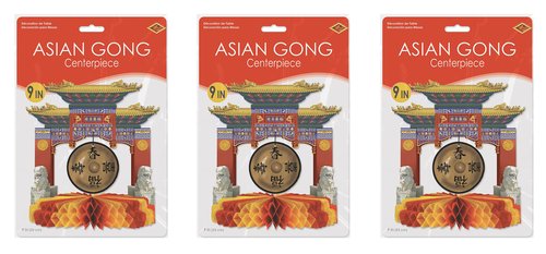 Asian Gong Centerpiece Party Accessory Pack of 3