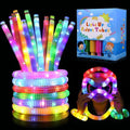 Gigilli Glow Sticks Party Favors - 12 Pcs Light Up Pop Tubes & Glow Necklaces for Kids 4-12