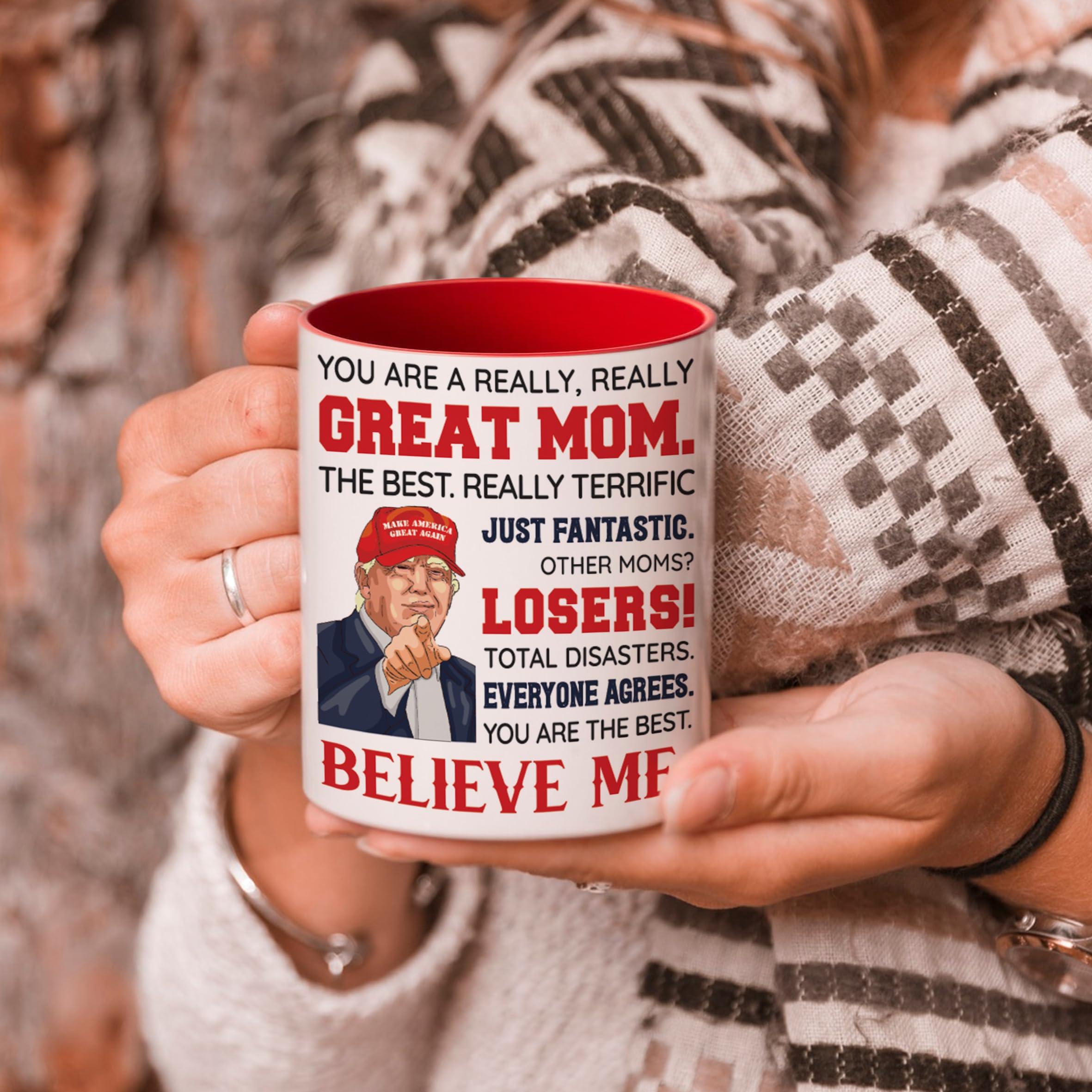 Viberty Best Mom Ever Gifts, Mothers Day Gift for Mom, Wife from Daughter Son Kids, Christmas, Valentine, Birthday Gift New Moms, Funny Gifts Ideas For Mama, Mommy Ceramic Mug 11 oz