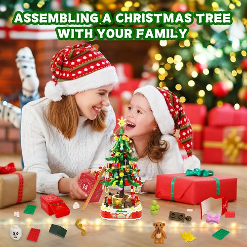 Advent Calendar 2025 - Christmas Tree Building Set 24 Days Christmas Countdown Calendar, Christmas Countdown Gift, Advent Calendar for Adults, Boys, Girls & Teen Girls