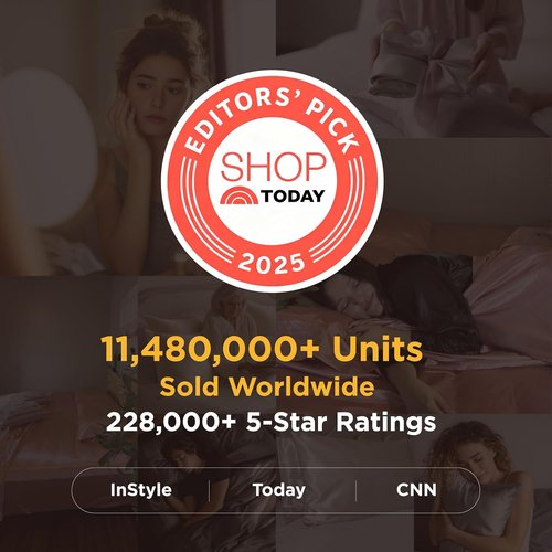 Bedsure Satin Pillowcase - Luxurious Silk-Like Feel | Standard Size Silver Grey, 20x26 Inches, 2-Pack