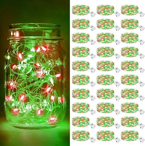 Btfarm 30 Pack Fairy Lights - Battery Operated 7ft Twinkle Lights | Waterproof Mini Silver Wire for Christmas & Weddings