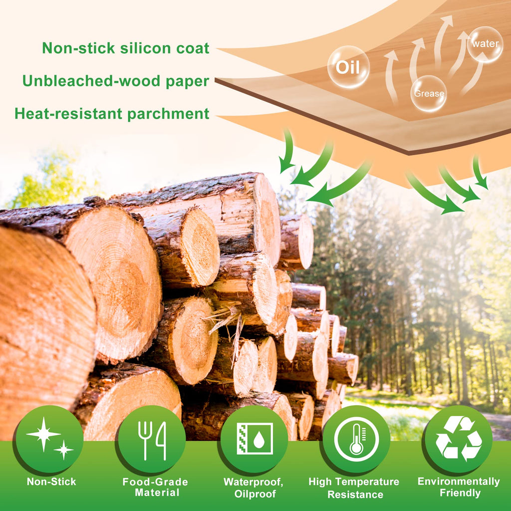 Air Fryer Disposable Paper Liners: 125 PCS 8" Round Parchment Paper, Food Grade Baking Liner for 5-8 QT Airfryer Basket, Waterproof and Oilproof for Easy Cleanup