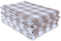 AMOUR INFINI Kitchen Towels Set of 4 Buffalo Checks Beige/White Kitchen Towels 28x20 Inches 100% Cotton Highly Absorbent Kitchen Towels Premium Quality Ultra Soft Mitered Corners KitchenTowels