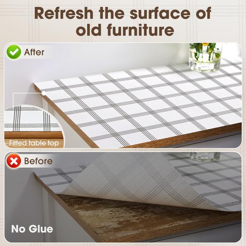 ALIUNI Drawer and Shelf Liner, Non-Slip Kitchen Cabinet Liners Non-Adhesive Thick Strong Grip Waterproof Washable Mats Protect Dresser Shelves Cupboard Bathroom Cabinets, White Stripes, 24IN X 20FT