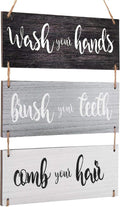Jetec Farmhouse Bathroom Wall Decor - Funny Bath Rules Wooden Sign | Rustic Home Art in Black & White