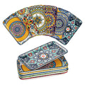 HENXFEN LEAD Boho Ceramic Dinner Plates 10 Inch – Large Rectangular Serving Plates Set of 6 for Salad, Sushi & Main Dishes, Microwave & Dishwasher Safe