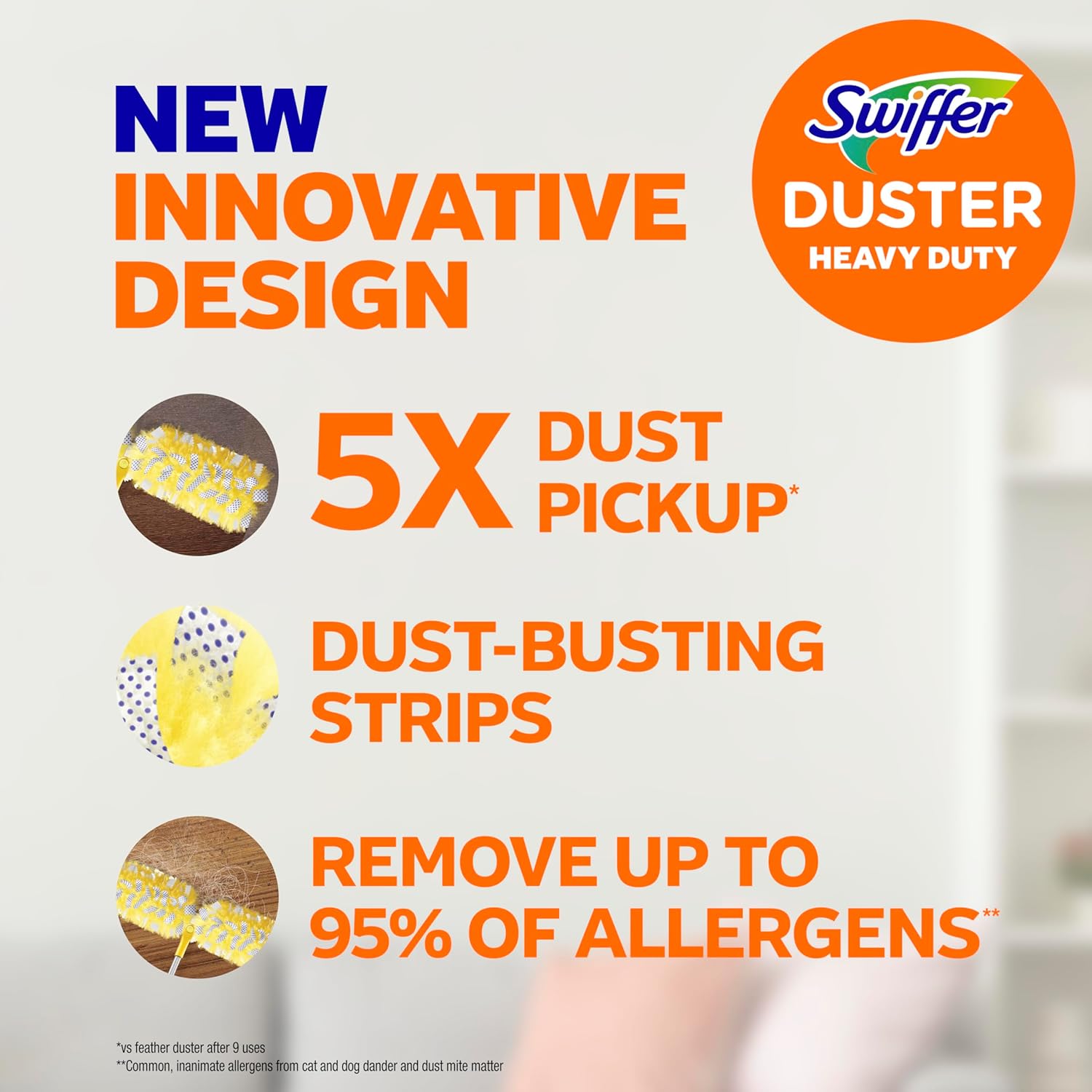 Swiffer Duster Kit - Heavy Duty Starter Kit with 8 Refills & 6 ft Super Extendable Handle