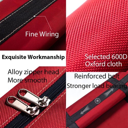 HikooLSS Christmas Tree Storage Bag - Heavy Duty 600D Oxford Fabric | 4Ft/5Ft Red Holder (39" X 12" X 24")