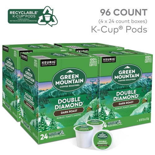 Green Mountain Coffee Roasters Dark Roast K-Cup Pods - Double Diamond, 96 Count Single-Serve Pods